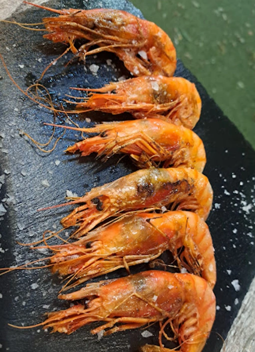 plato de langostinos a la plancha